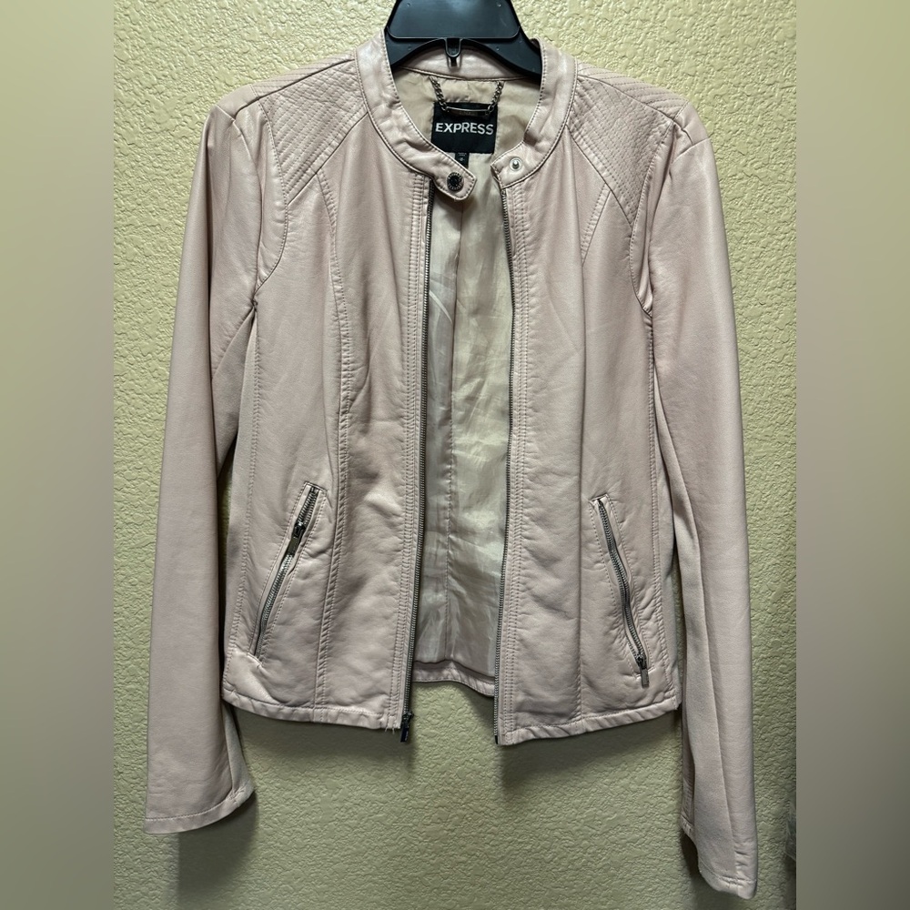 Express Women's Blush Faux Leather Jacket